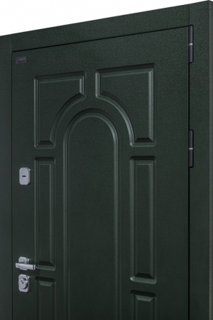 Дверь металлическая Порта M 55 Green Stark/Nordic Oak R/Лунный камень